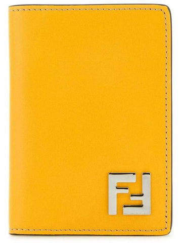 FF Square Leather Card Wallet Yellow - FENDI - BALAAN 1