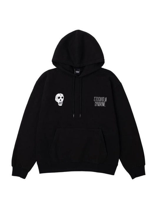 Men's Skull Embroidery Hoodie Black - STOCKHOLM SYNDROME - BALAAN 2