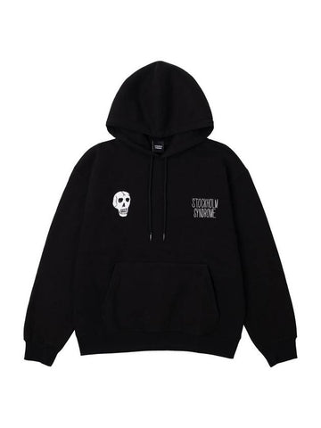 Men's Skull Embroidery Hoodie Black - STOCKHOLM SYNDROME - BALAAN 1