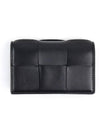 Intrecciato Flap Card Wallet Black - BOTTEGA VENETA - BALAAN 6