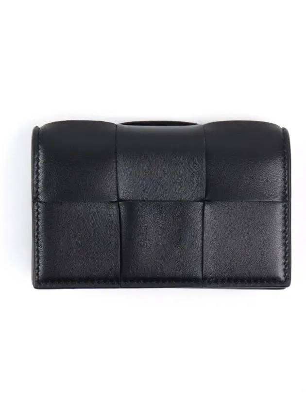 Intrecciato Flap Card Wallet Black - BOTTEGA VENETA - BALAAN 6