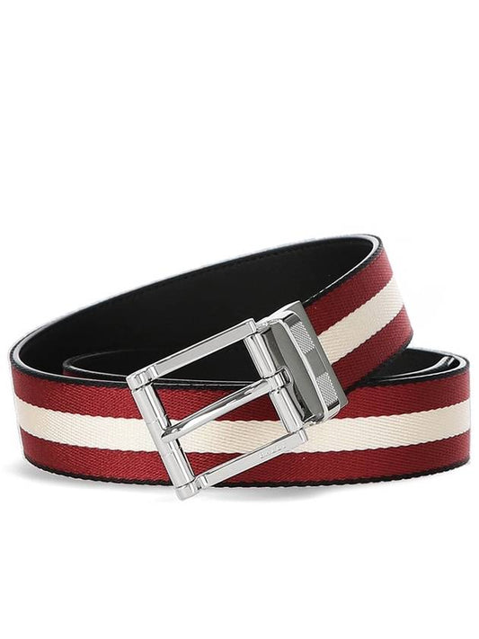 Logo Taylan 35MM Casual Reversible Belt Black Red - BALLY - BALAAN 2