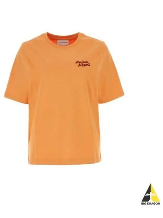 Handwriting Logo Cotton Short Sleeve T-Shirt Orange - MAISON KITSUNE - BALAAN 2