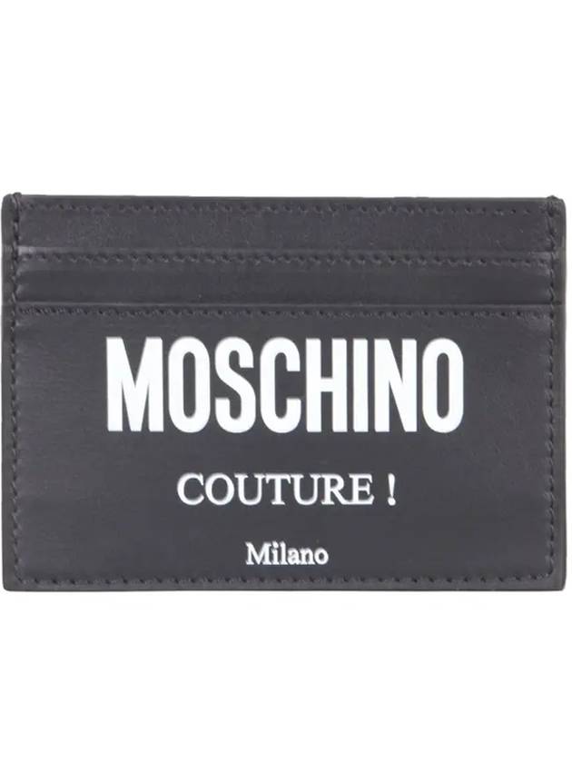 Couture Logo Card Wallet Black - MOSCHINO - BALAAN 1