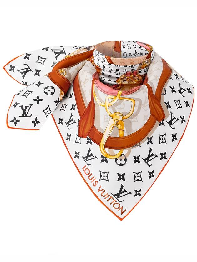 Flower and Strap Square 70 Scarf White M77177 - LOUIS VUITTON - BALAAN 2