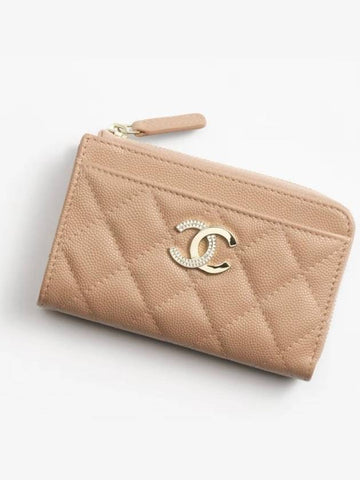 Black gold card wallet without photo on public website Caviar zipper holder coin purse AP4180B17697 94305 - CHANEL - BALAAN 1