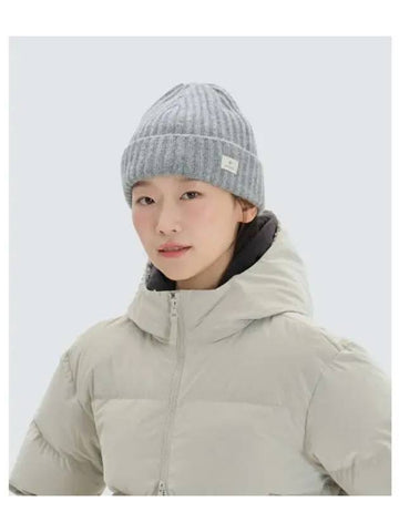 Premium Beanie S24WWFKC60 Melange Gray - SNOW PEAK - BALAAN 1