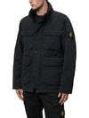 Polyester Micro Twill Zip Up Jacket Black - STONE ISLAND - BALAAN 7