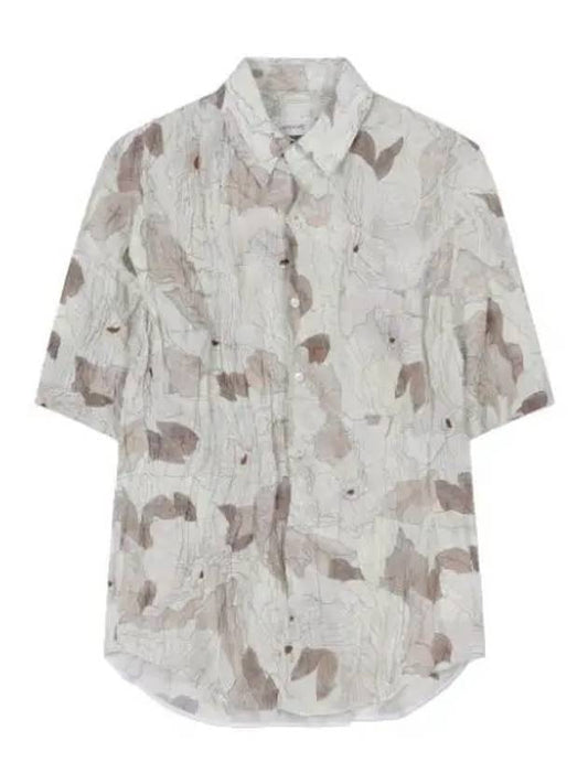 Regular Short Sleeve Shirt Dusty Lilac Ecru - LEMAIRE - BALAAN 1