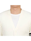 4-Bar Stripe Cable Knit Cardigan White - THOM BROWNE - BALAAN 8