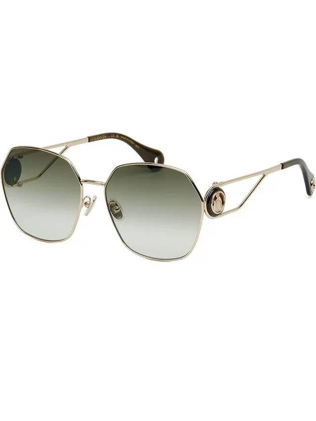 Sunglasses LNV129SLB 734 Dark Green Square Gold Metal Frame Logo - LANVIN - BALAAN 7