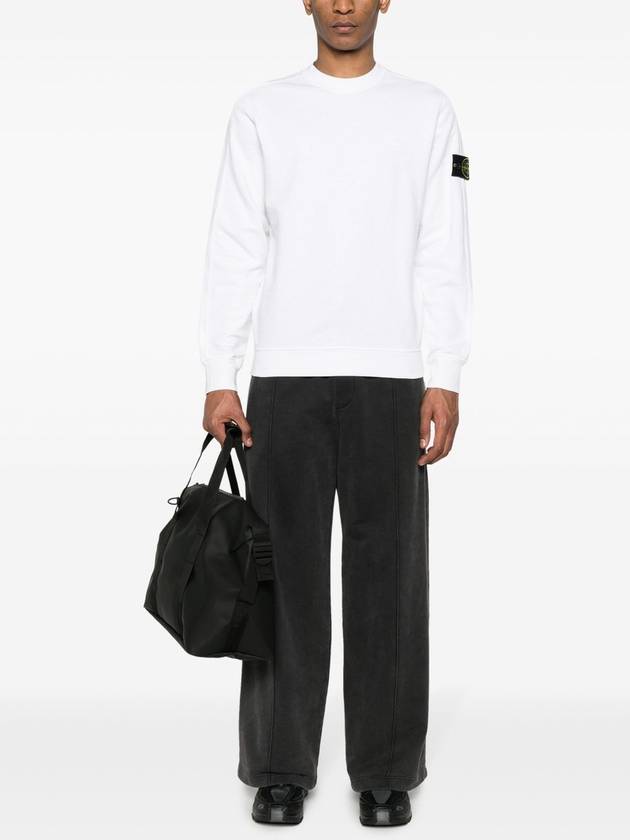 Cotton Crew Neck Sweatshirt White - STONE ISLAND - BALAAN 6