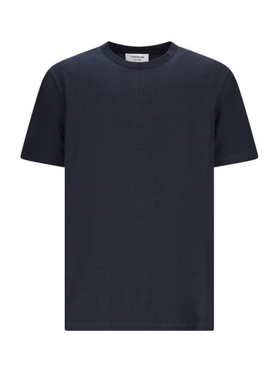 Men's Center Back Striped Short Sleeve T-Shirt Navy - THOM BROWNE - BALAAN 2