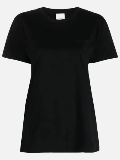 Vidal Embroidered Logo Cotton Short Sleeve T-Shirt Black - ISABEL MARANT - BALAAN 2