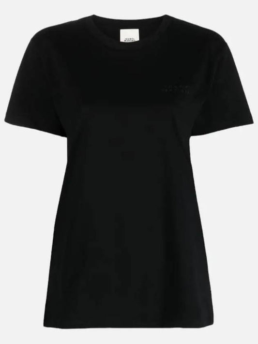 Vidal Embroidered Logo Cotton Short Sleeve T-Shirt Black - ISABEL MARANT - BALAAN 2