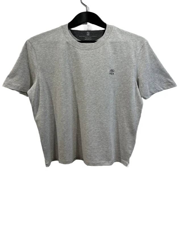 Crew Neck Regular Fit Short Sleeve T-Shirt Grey - BRUNELLO CUCINELLI - BALAAN 2