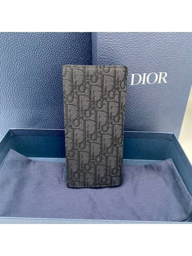 Vertical Long Wallet Black Oblique Jacquard - DIOR - BALAAN 3