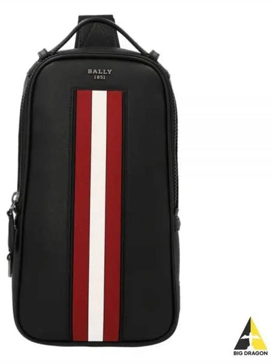 Malikho Recycled Leather Sling Cross Bag Red Black - BALLY - BALAAN 2
