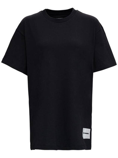 Logo Patch Cotton Short Sleeve T-Shirt 3 Pack Black - JIL SANDER - BALAAN 2