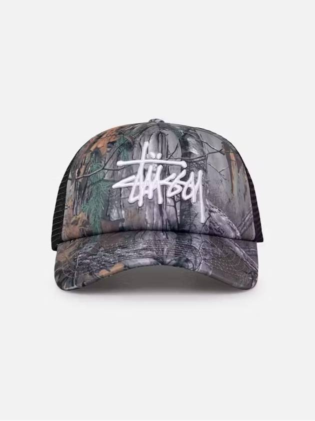 AU Australia REAL TREE Trucker Cap ST7M0123 CAMO ONE SIZE - STUSSY - BALAAN 1