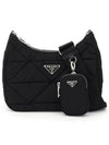 Triangle Logo Re-nylon Paddde Hobo Cross Bag Black - PRADA - BALAAN 2