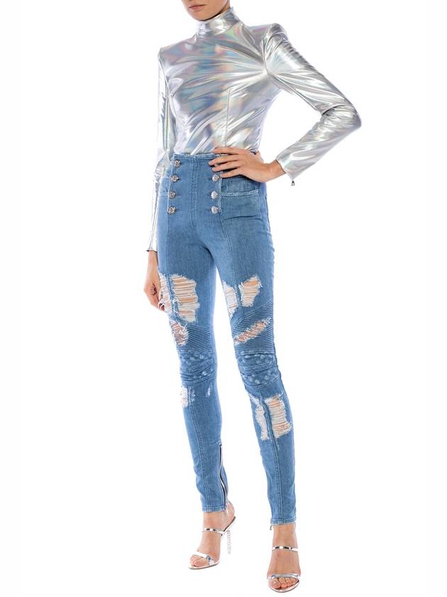 SILVER HOLOGRAPHIC TOP - BALMAIN - BALAAN 2