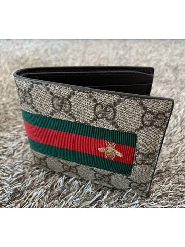 Supreme three stripe bee embroidery bifold wallet - GUCCI - BALAAN 1