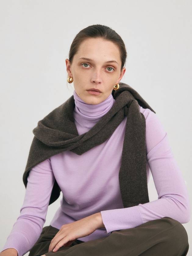 Women s Fine Wool Turtleneck Lavender LV - LEHEE CASHMERE - BALAAN 1