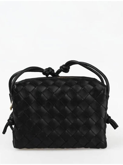 Intrecciato Loop Small Leather Cross Bag Black - BOTTEGA VENETA - BALAAN 2