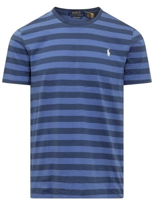 Men's Embroidery Pony Striped Short Sleeve T-Shirt Blue - POLO RALPH LAUREN - BALAAN 2