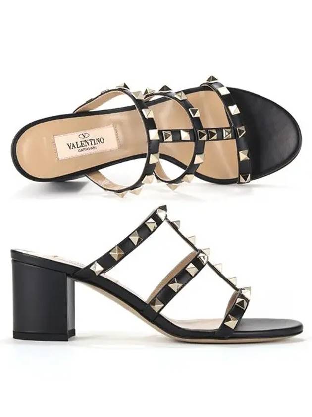 Rockstud Sandal Heels Black - VALENTINO - BALAAN 6