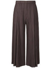 Mellow Pleats Wide Pants Dark Brown - ISSEY MIYAKE - BALAAN 2