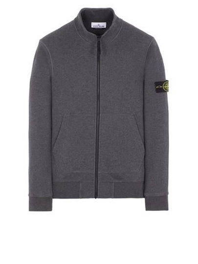 Wappen Patch Cotton Fleece Zip-up Jacket Dark Grey Melange - STONE ISLAND - BALAAN 2