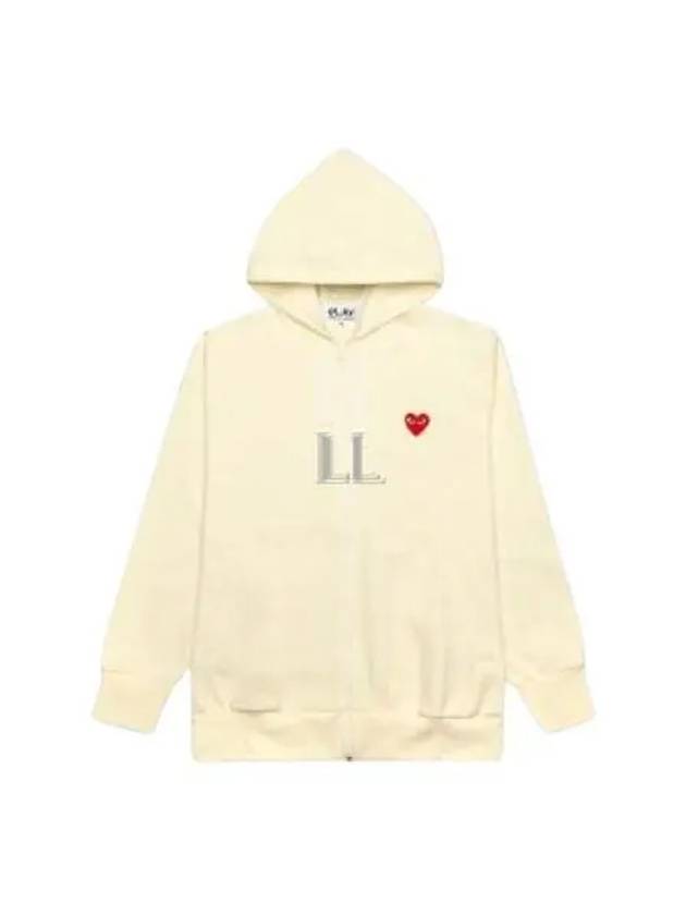 Red Heart Wappen Zip-Up Hoodie Ivory - COMME DES GARCONS PLAY - BALAAN 2