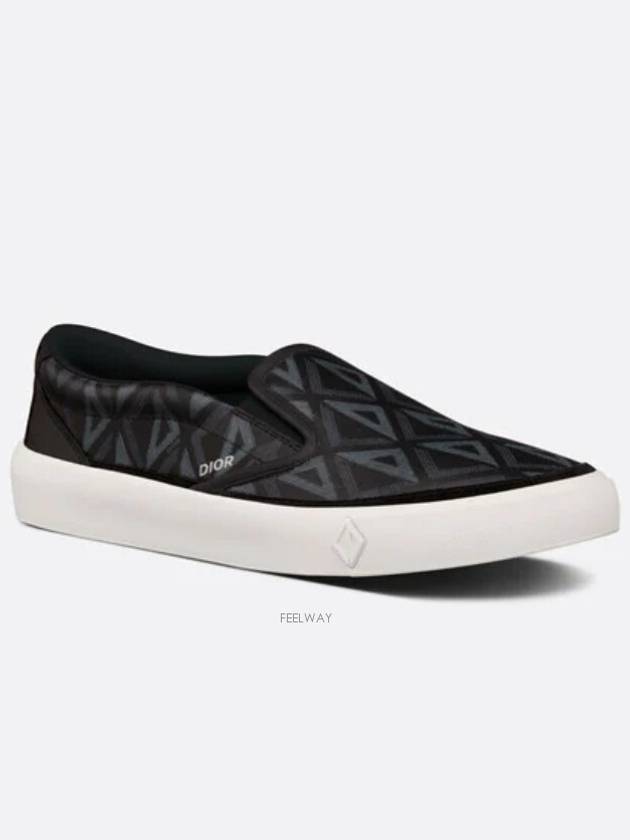 B101 CD Diamond Canvas Smooth Calfskin Sneakers Black - DIOR - BALAAN 2