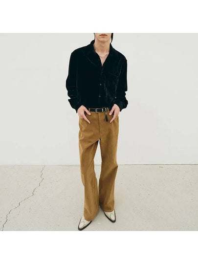 suede flare pants brown - NOIRER - BALAAN 1