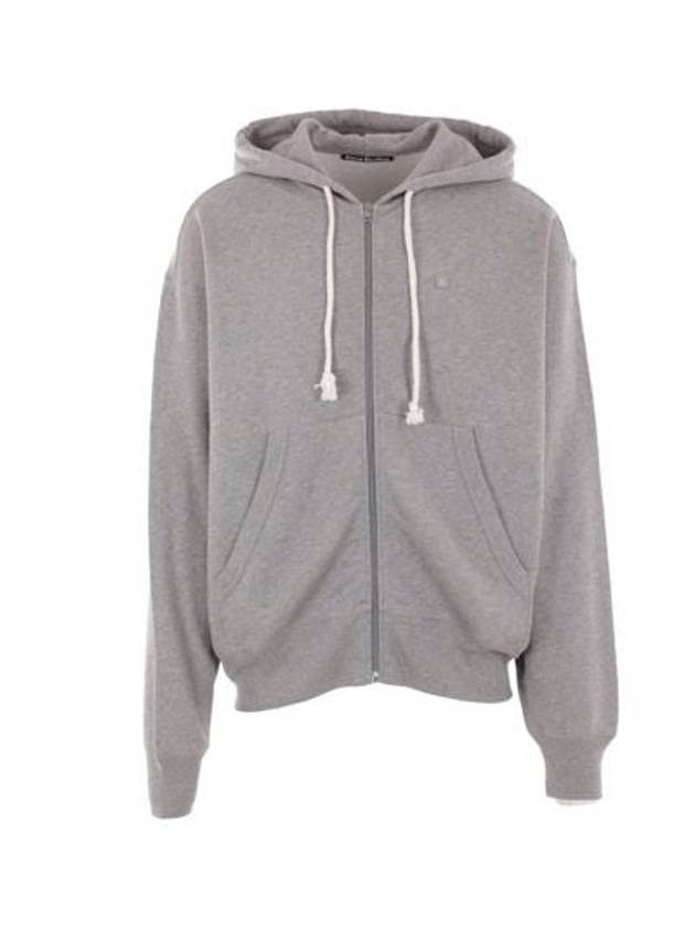 Face Logo Applique Zip-Up Hoodie Grey - ACNE STUDIOS - BALAAN 2