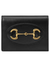 Horsebit 1955 Bi-Fold Card Wallet Black - GUCCI - BALAAN 2