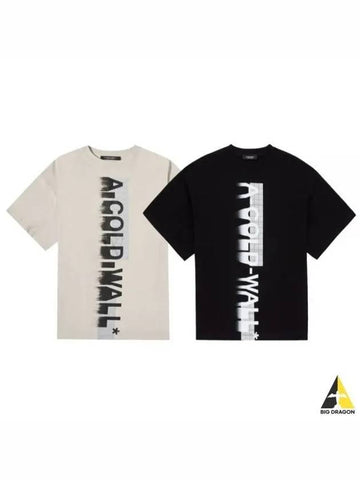 A COLD WALL Vertical Large Logo Short Sleeve T Shirt Black Cream ACWMTS066 - A-COLD-WALL - BALAAN 1