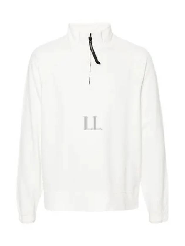 Light Fleece Half Zipped Sweatshirt White - CP COMPANY - BALAAN 2