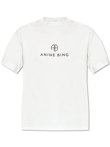 Anine Bing T-shirt With Logo, Women's, Cream - ANINE BING - BALAAN 1