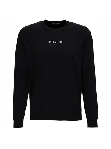 Small Logo Crew Neck Sweatshirt Black - VALENTINO - BALAAN 1