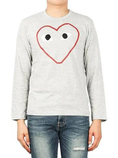 Men s Long Sleeve T Shirt P1T270 GRAY - COMME DES GARCONS PLAY - BALAAN 1