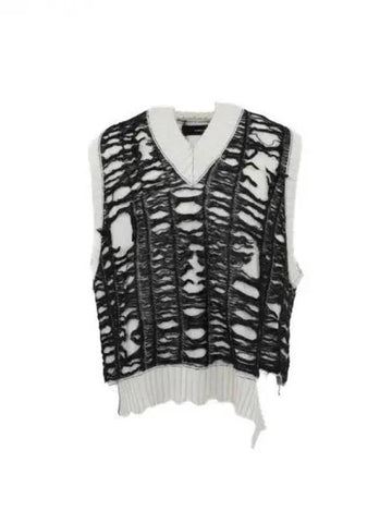 Distressed detail knit vest - ISABEL BENENATO - BALAAN 1