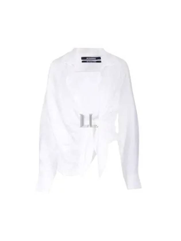 Le Chemise Bahia Tied Sash Shirt White - JACQUEMUS - BALAAN 2