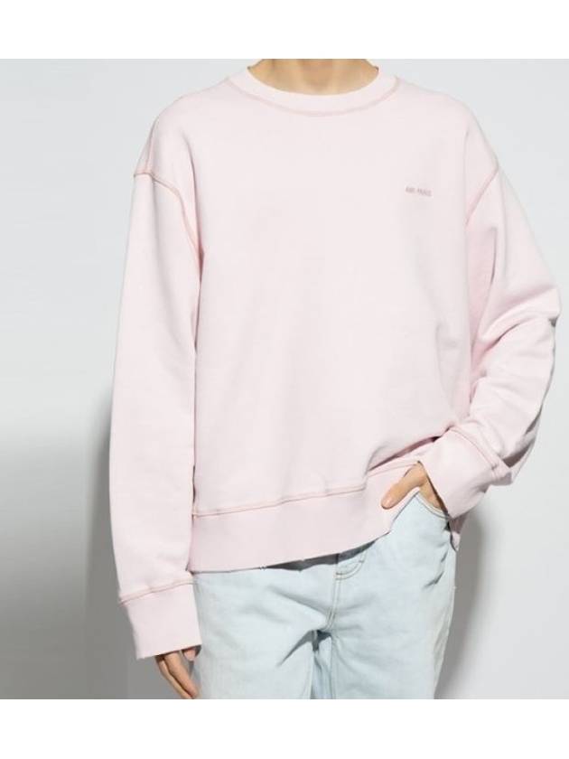 Embroidery Logo Crew Neck Sweatshirt Pink - AMI - BALAAN 5