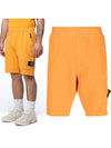 Men's OLD Treatment Logo Patch Cargo Bermuda Shorts Orange - STONE ISLAND - BALAAN 2