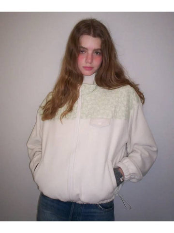 Lottie Flower Fleece Quilted Jumper Cream - LETTER FROM MOON - BALAAN 1