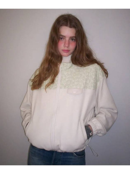 Lottie Flower Fleece Quilted Jumper Cream - LETTER FROM MOON - BALAAN 2