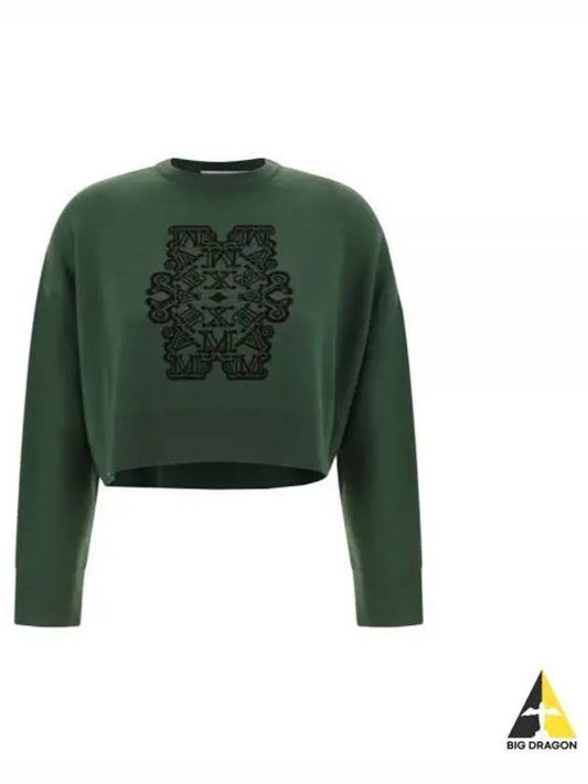 Sir Cropped Virgin Wool Knit Top Green - MAX MARA - BALAAN 2